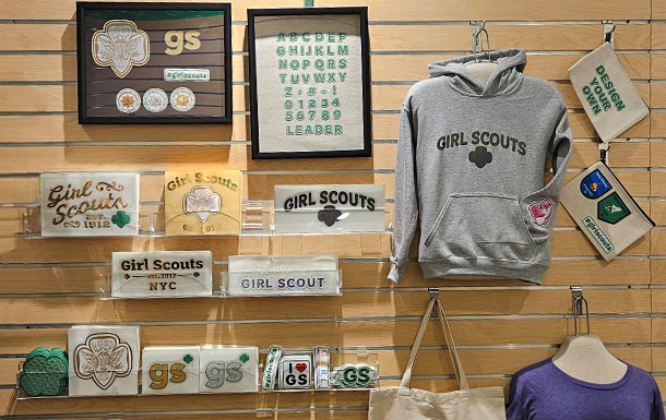 display wall of customizable merchandise